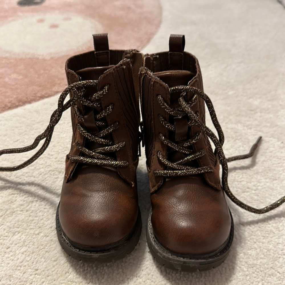 Toddler combat boots, unlined, Carters size 6
